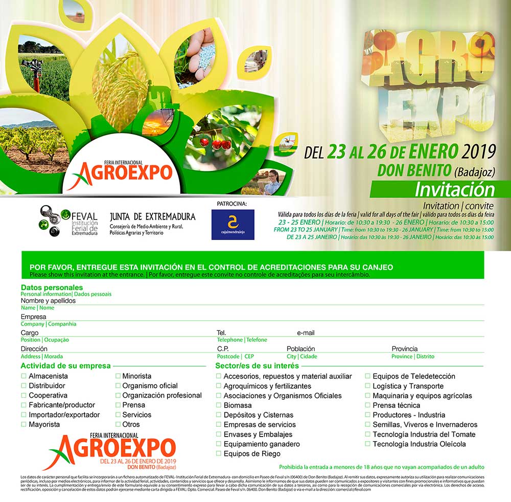 Invitación Agroexpo 2019